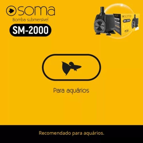 BOMBA SUB SOMA AQUARIOS SM-2000 (2000 L/H) 127V - Imagem 5