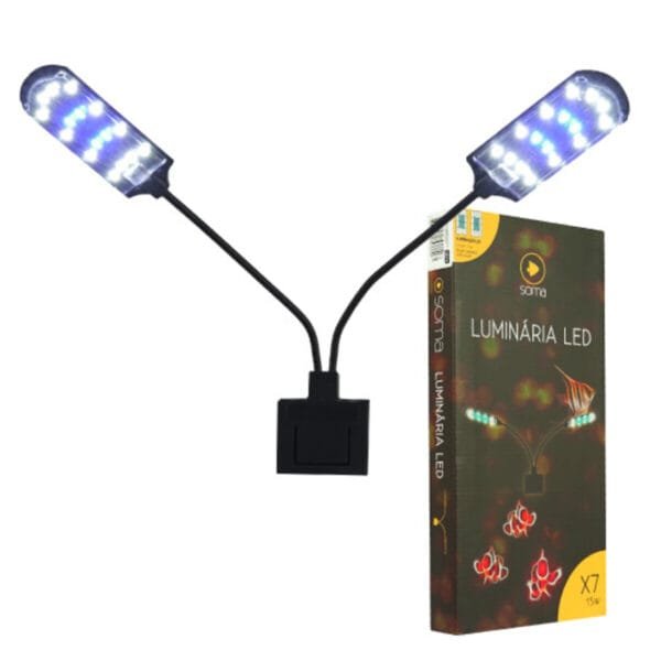 LUMINARIA LED SOMA X7 PRETA (15W) LED BRANCO/AZUL 127V - Imagem 5