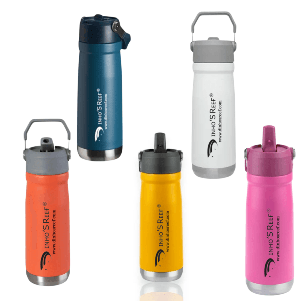 Garrafa original DinhoS Reef térmica flip straw bottle q/f 650ml - Imagem 2