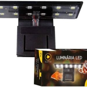 LUMINARIA LED SOMA X3 PRETA (5W) LED BRANCO/AZUL 127V