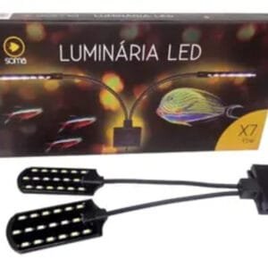 LUMINARIA LED SOMA X7 PRETA (15W) LED BRANCO/AZUL 127V