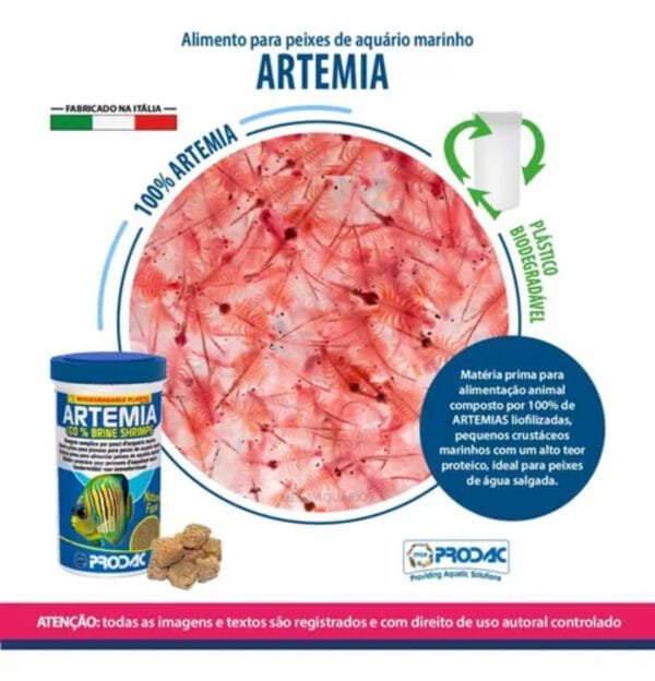 RACAO PRODAC ARTEMIA (100% BRINE SHRIMPS) 20G - Imagem 4