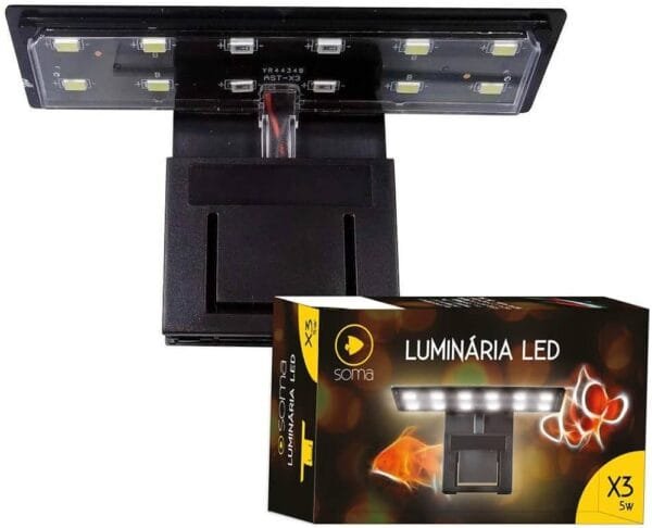 Luminaria X3 Preta (5w)  Led Soma Led Branco/azul 127v