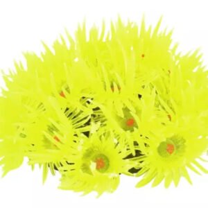 ENFEITE DE SILICONE SOMA CORAL GONIOPORA AMARELA