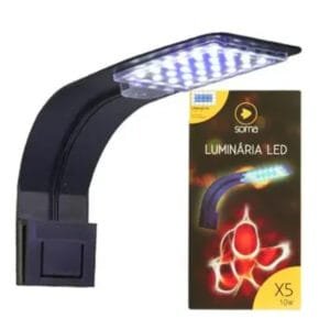 LUMINARIA LED SOMA X5 PRETA (10W) LED BRANCO/AZUL 127V