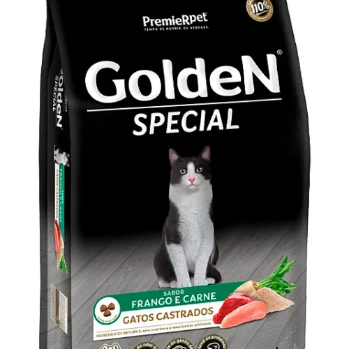 GOLDEN SPECIAL GATOS CASTRADOS 10,1 KG SABOR CARNE FRANGO
