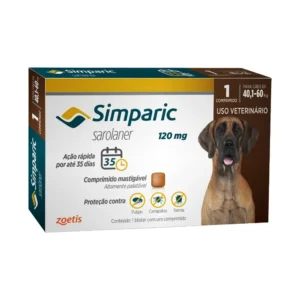 Antipulgas e carrapatos Zoetis Simparic 120 Mg 40,1 A 60 Kg