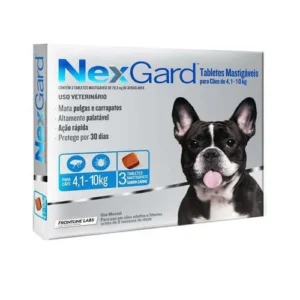 Antipulgas E Carrapatos Nexgard 4 A 10kg Com 3 Comp Nex Gard