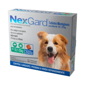 Antipulgas E Carrapatos Nexgard  10,1 A 25kg Com 3 Comp Nex Gard