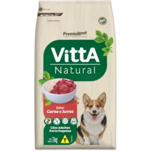 VITTA NATURAL CAES ADULTOS RACAS PEQUENAS CARNE/ARROZ 3 KG
