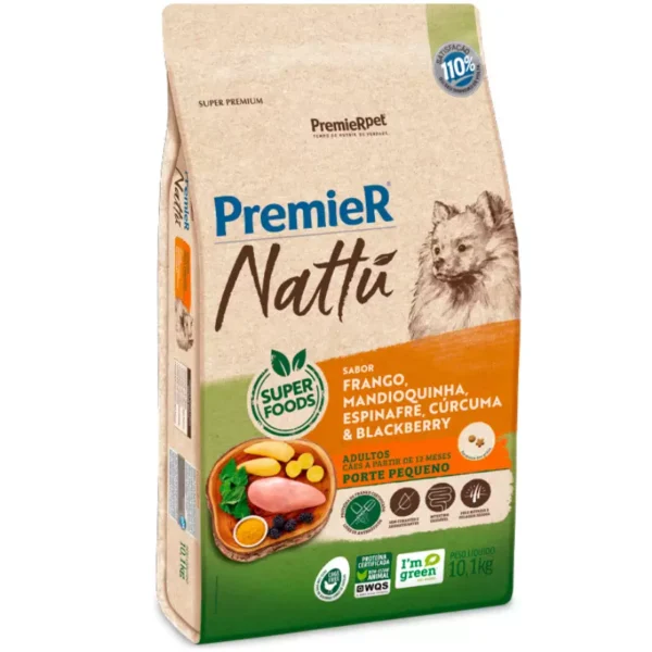 PREMIER NATTU CAES ADULT RACAS PEQ MANDIOQUINHA 1 KG