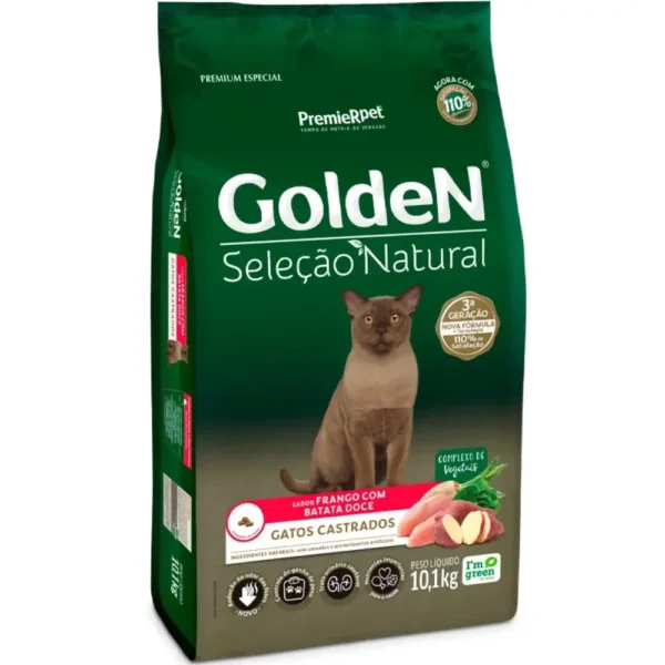 GOLDEN SELECAO NATURAL GATOS CASTRADOS FRANGO COM BATATA DOCE 1KG