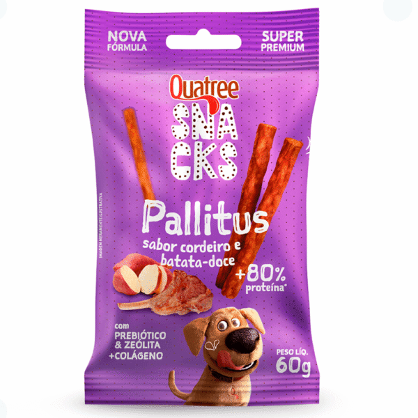 QUATREE SNACKS PALLITUS SABOR CORDEIRO E BATATA DOCE 60G