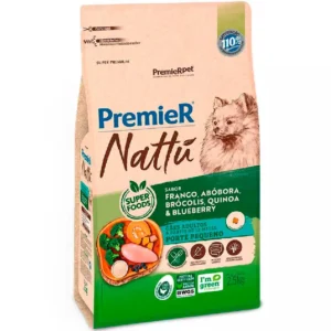 PREMIER NATTU CAES ADULTOS PORTE PEQUENO ABOBORA 2,5KG