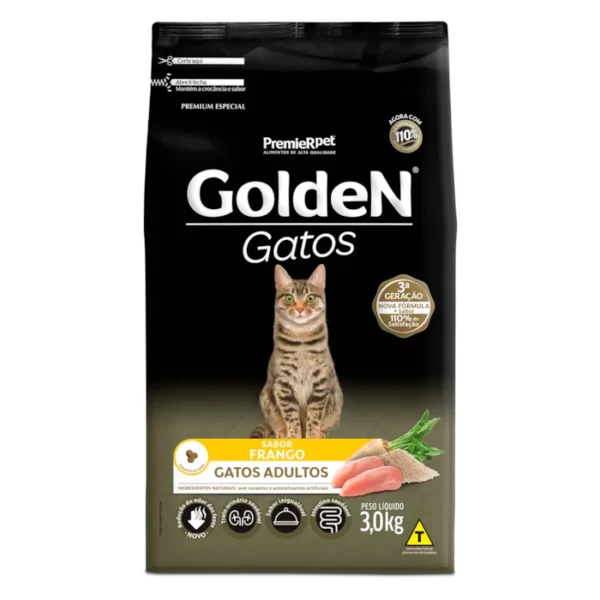 GOLDEN GATOS ADULTOS FRANGO 3,O KG